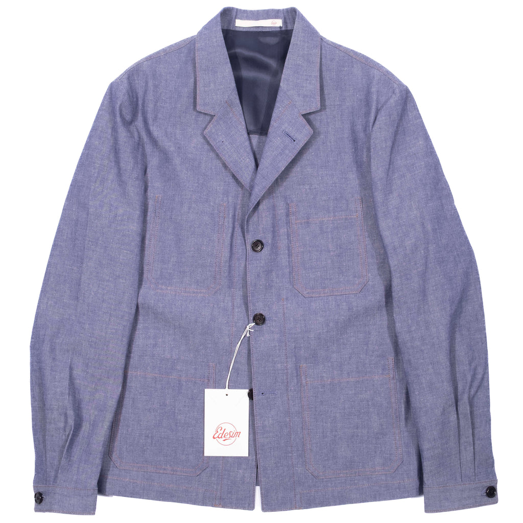 Neapolitan Hand Tailored Japanese Chambray Utility Jacket Sz 54