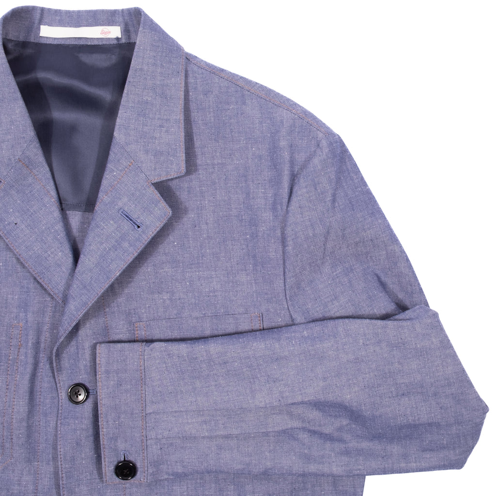 Neapolitan Hand Tailored Japanese Chambray Utility Jacket Sz 54