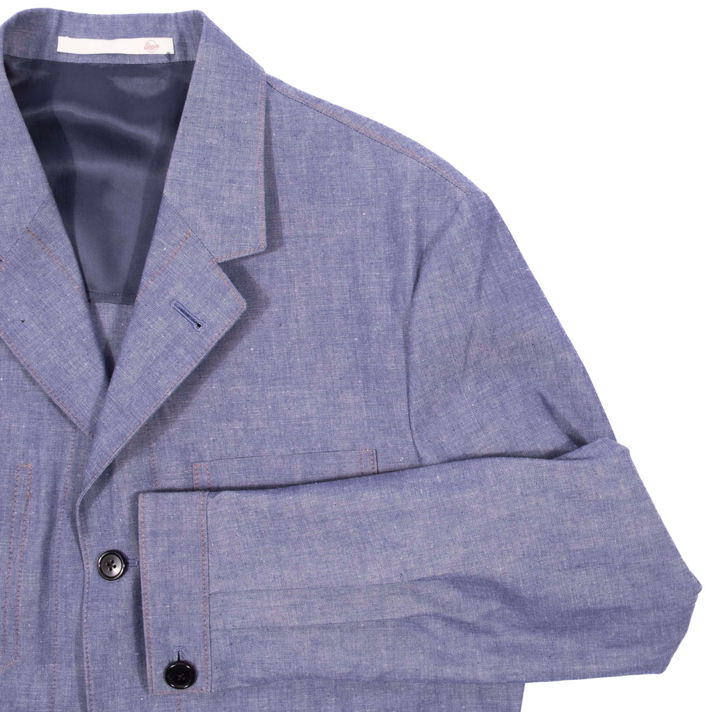 Neapolitan Hand Tailored Japanese Chambray Utility Jacket Sz 46