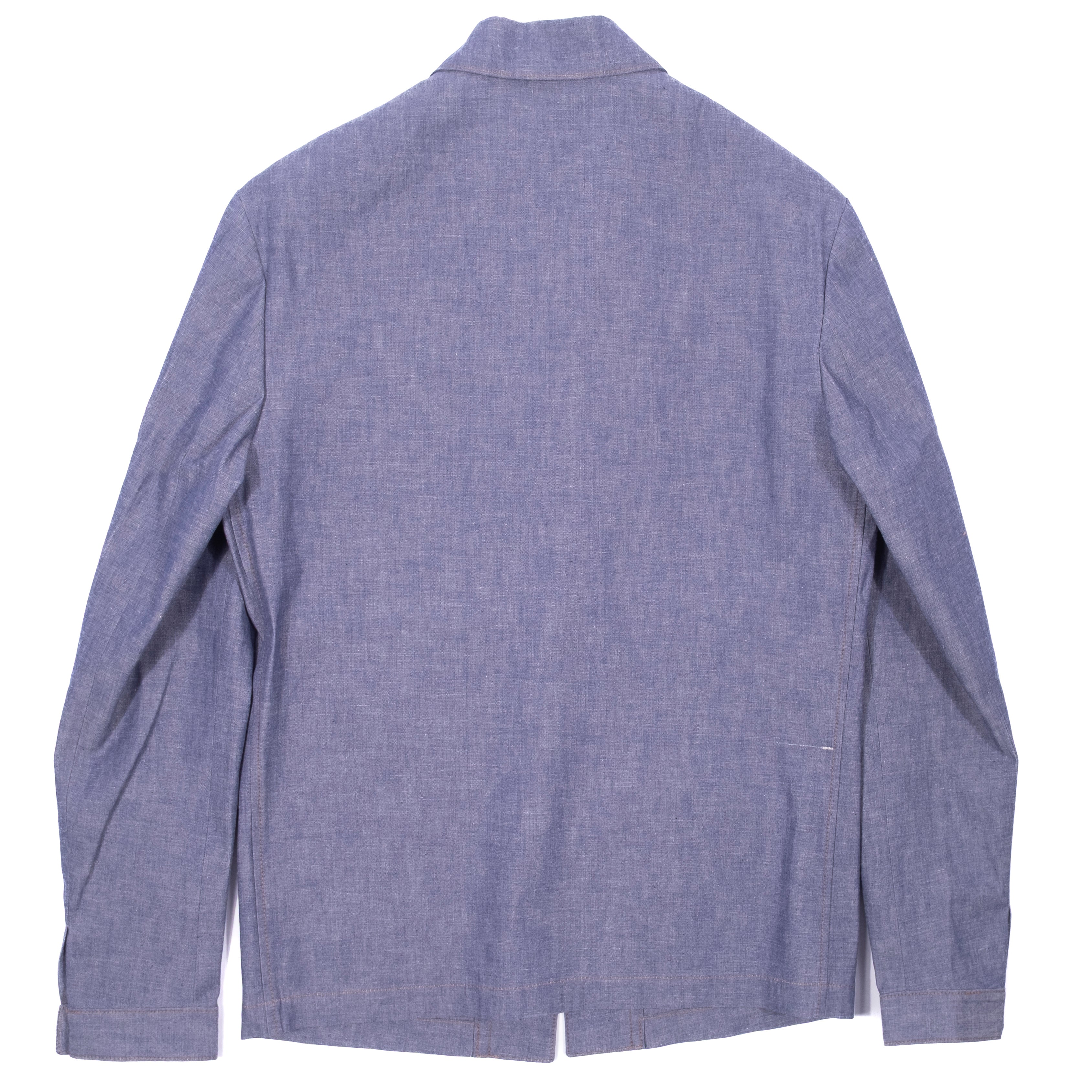 Neapolitan Hand Tailored Japanese Chambray Utility Jacket Sz 48