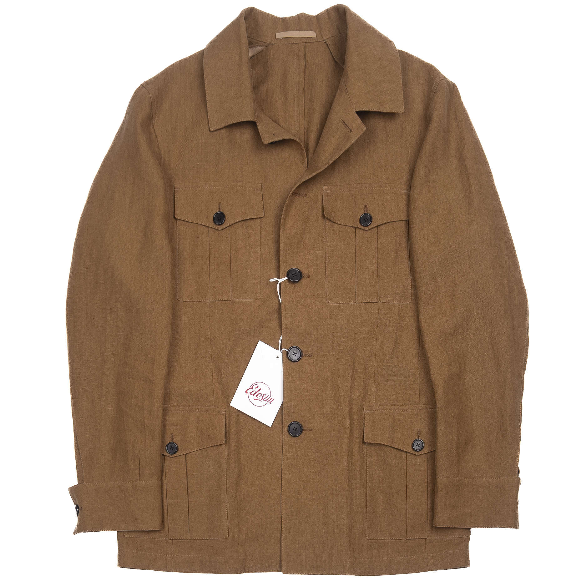 Neapolitan Tailored Brown Safari Jacket Sz 52