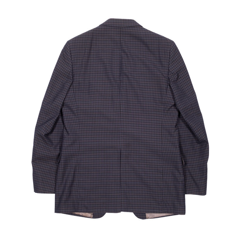 Oscar Jacobson Blue and Brown Check Sport Coat