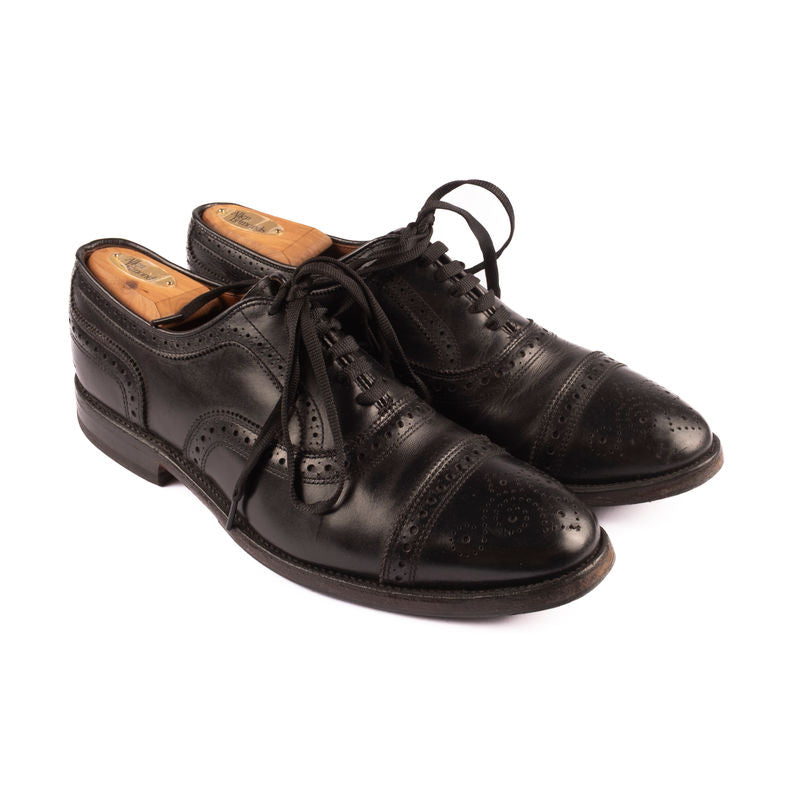 Allen Edmonds Black Brogue Cap Toe Oxfords