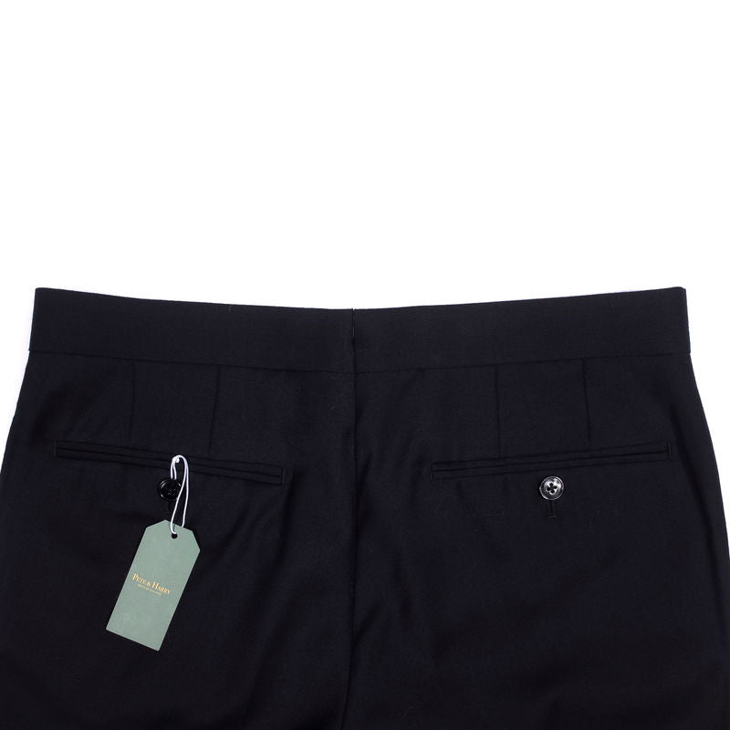 Black Wool Tuxedo Trousers Sz 46