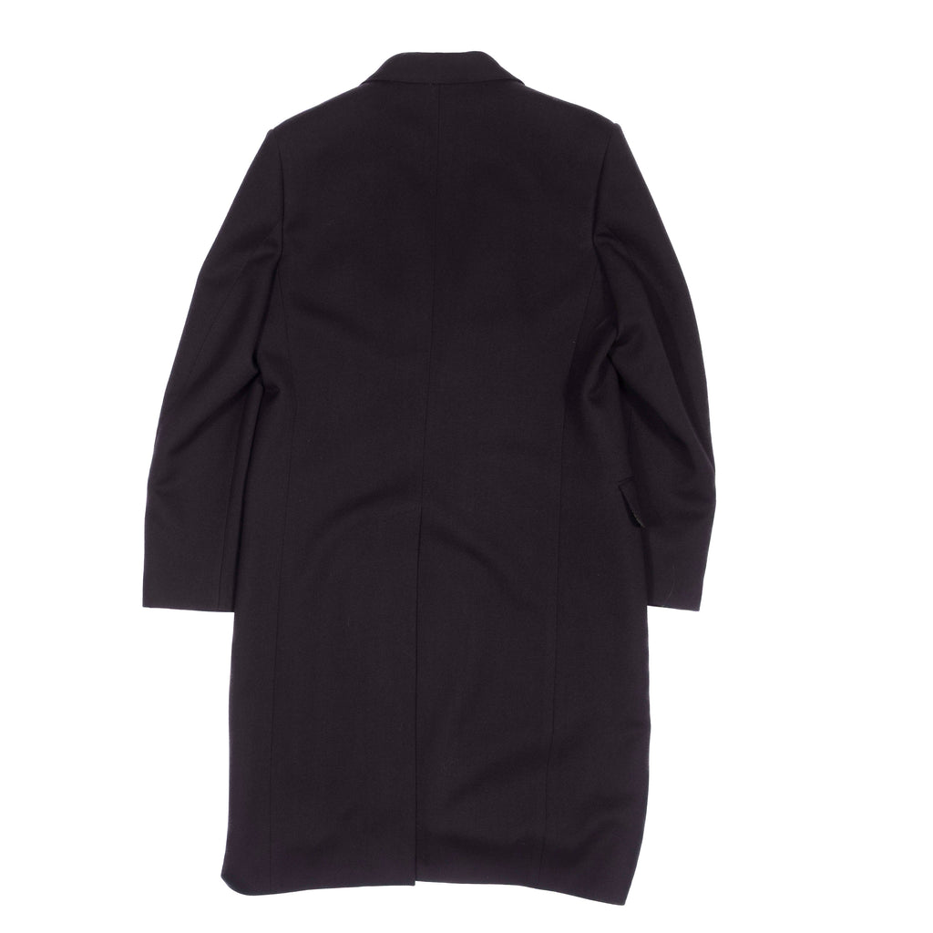 Neapolitan Hand Tailored Navy Herringbone Overcoat