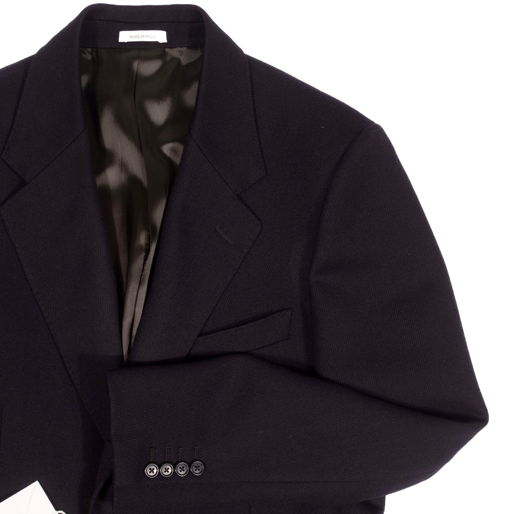 Neapolitan Hand Tailored Navy Herringbone Overcoat