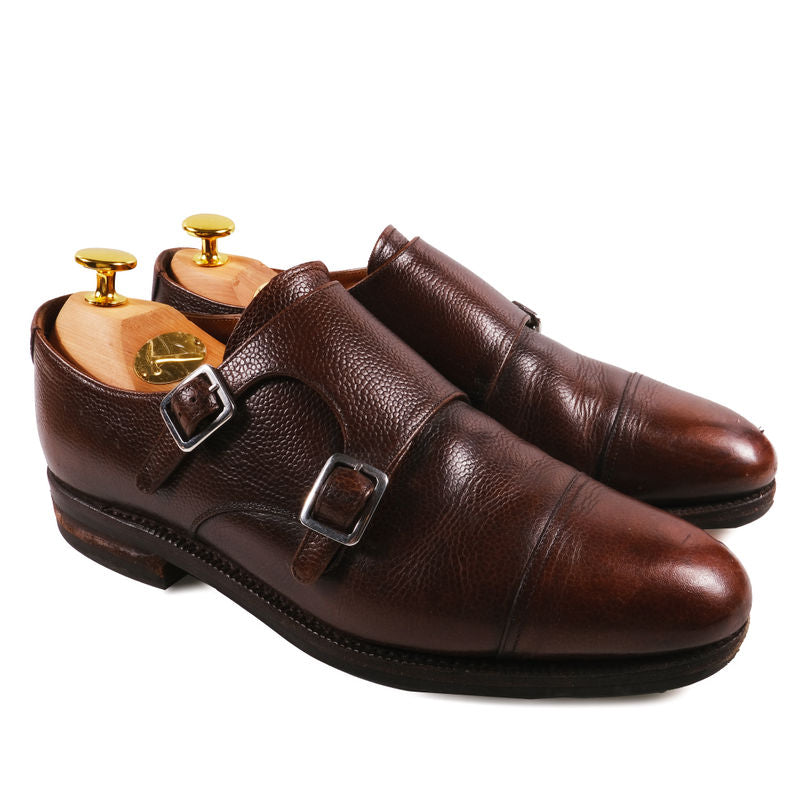 Meermin Brown Grain Leather Double Monks