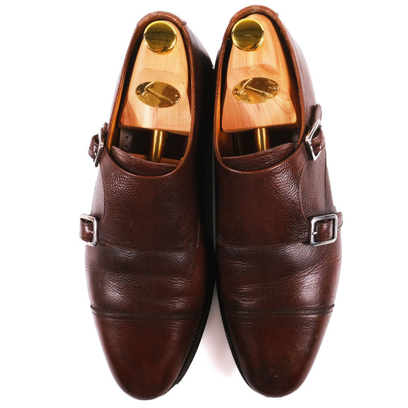 Meermin Brown Grain Leather Double Monks