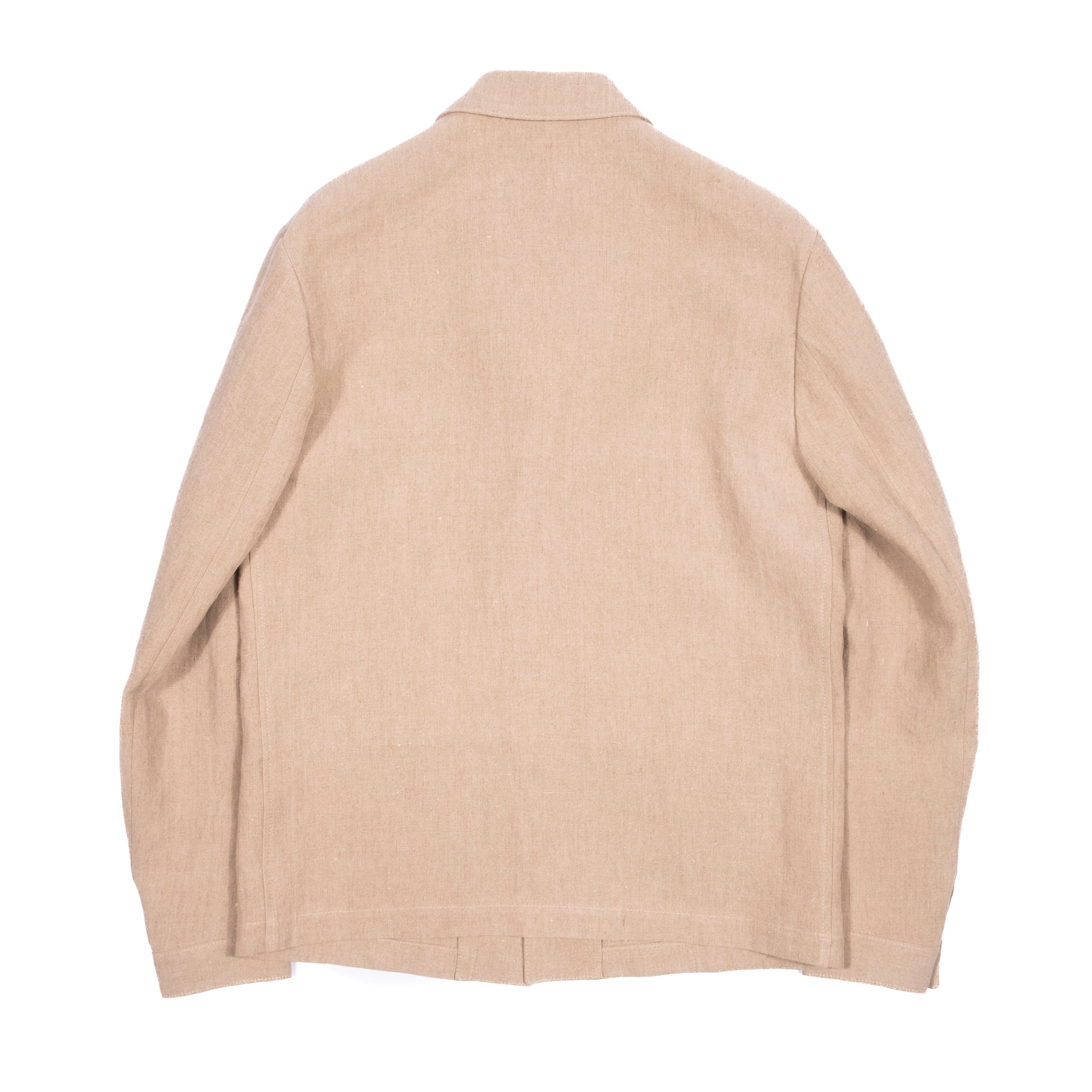 Neapolitan Hand Tailored Sand Linen Chore Jacket, Sz 50