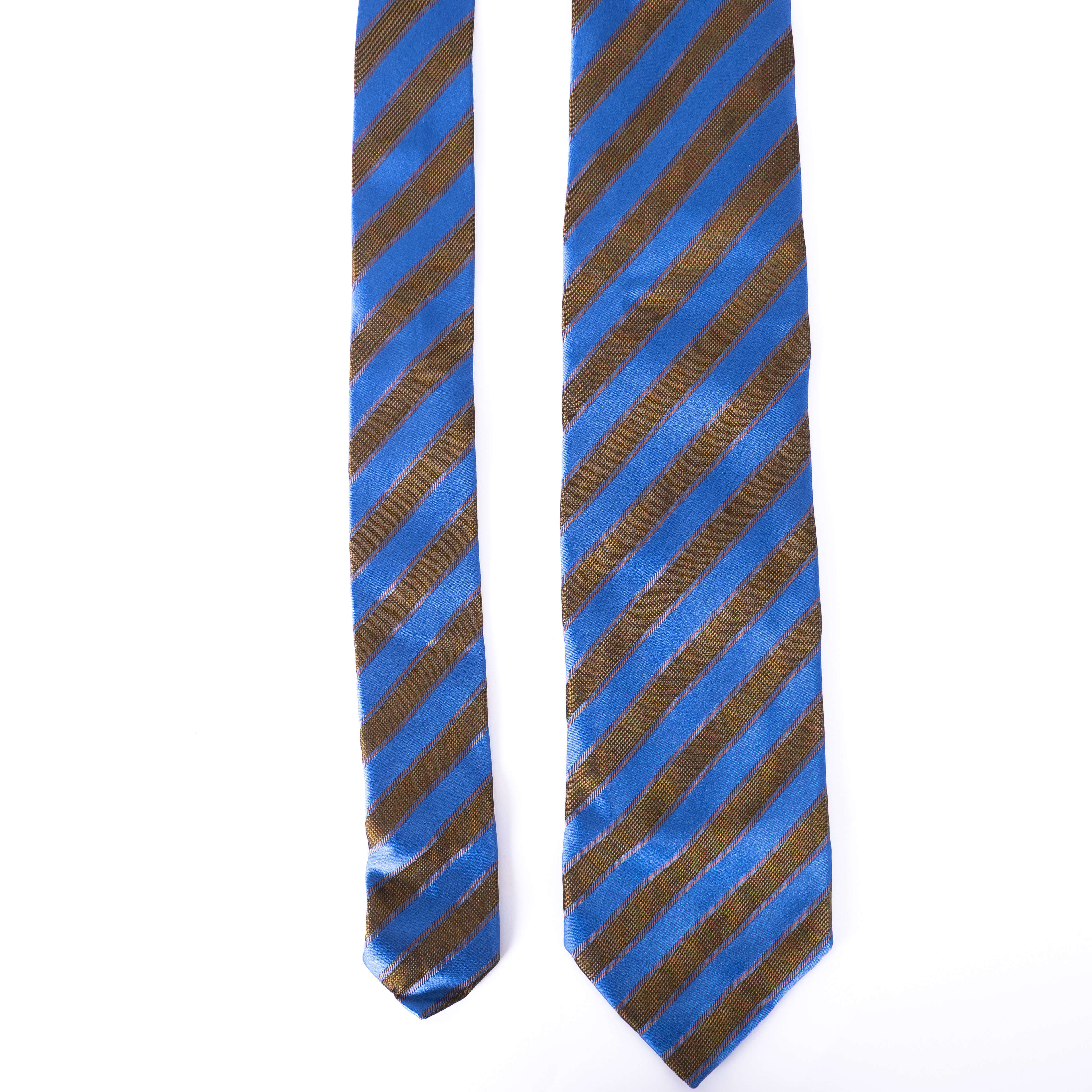 Blue and Brown Striped Tie
