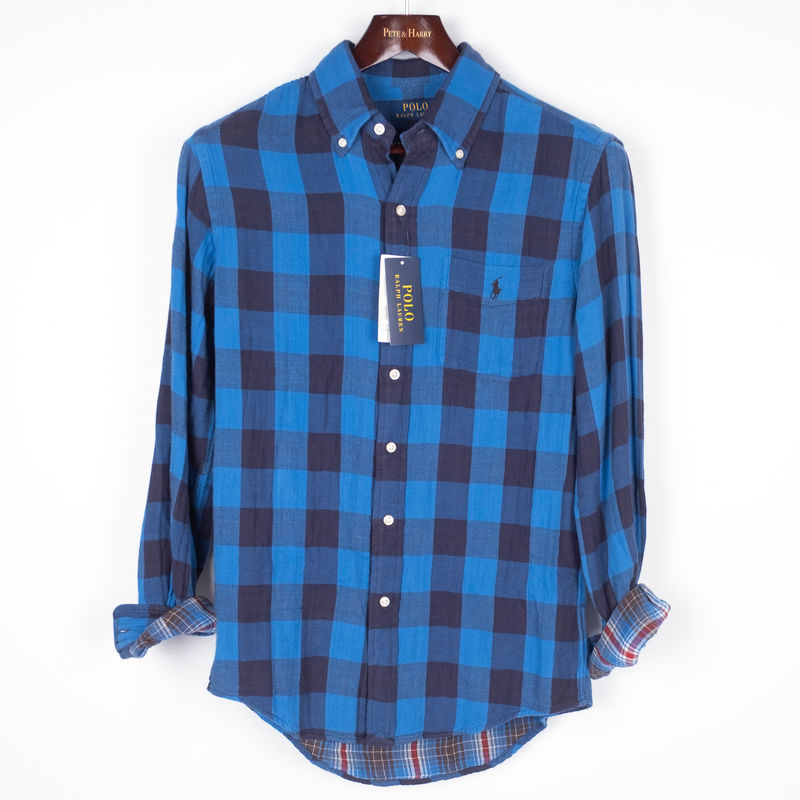 Blue Check Buttondown Flannel Shirt