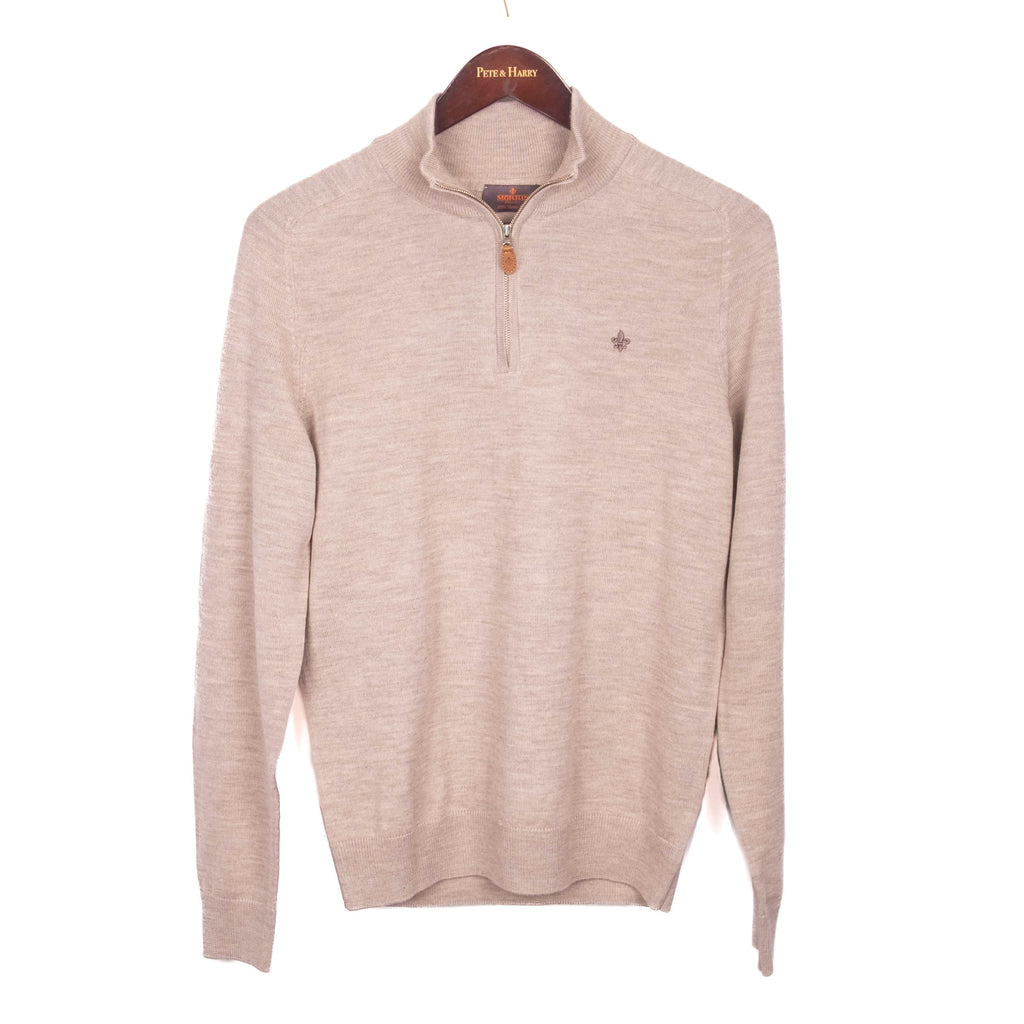 Taupe Quarter Zip Sweater