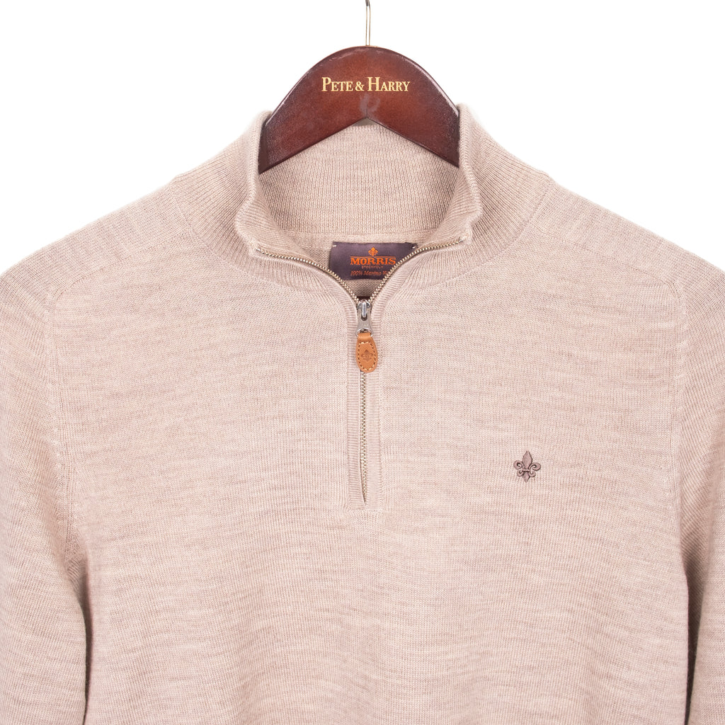 Taupe Quarter Zip Sweater