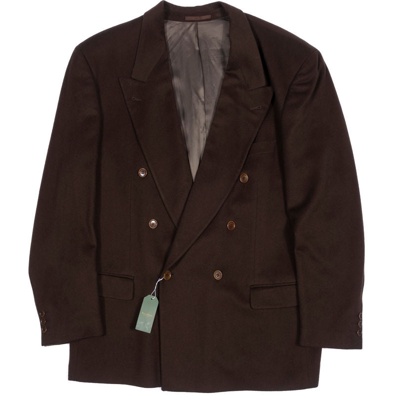 Boss Brown Cashmere Double Breasted Blazer Sz 56