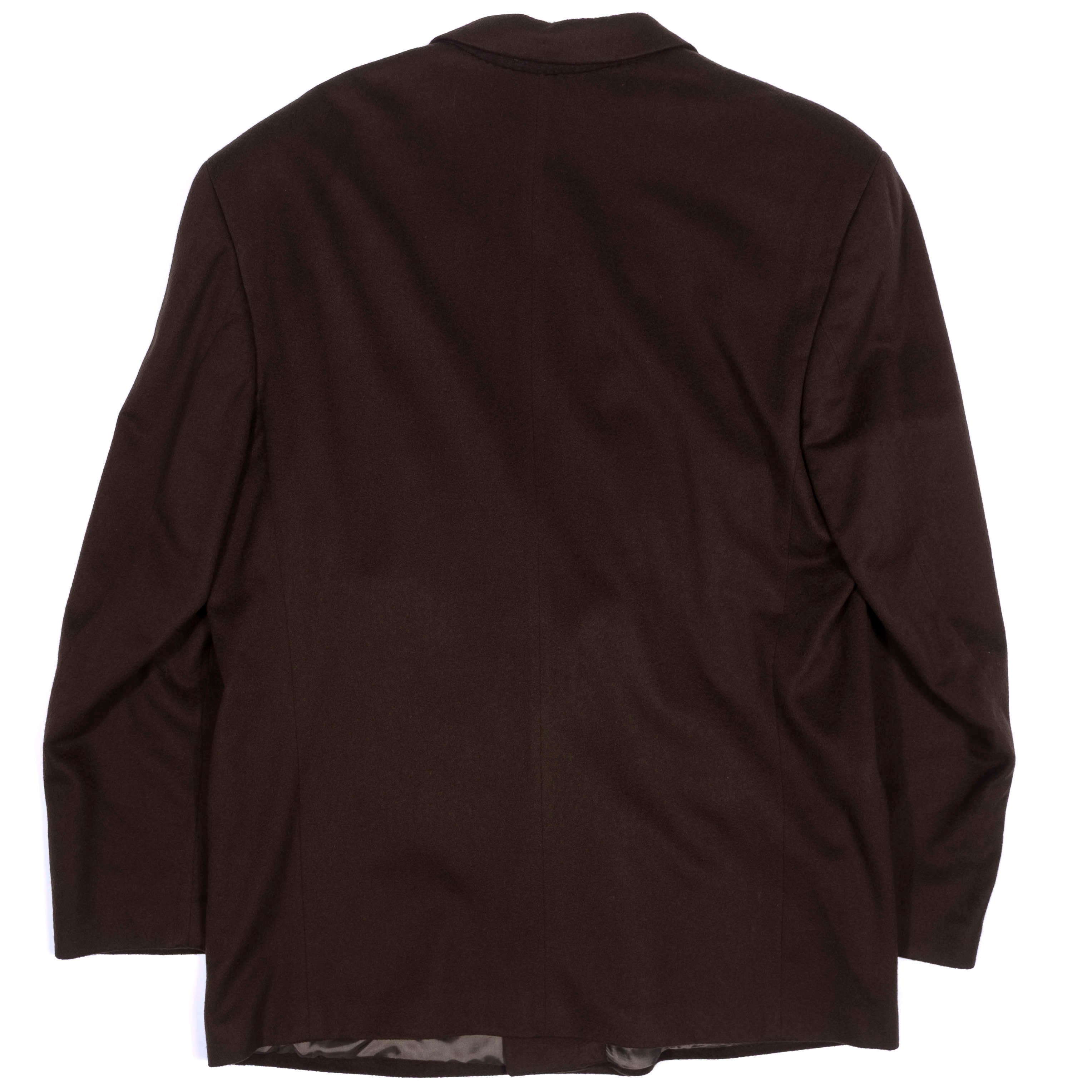Boss Brown Cashmere Double Breasted Blazer Sz 56
