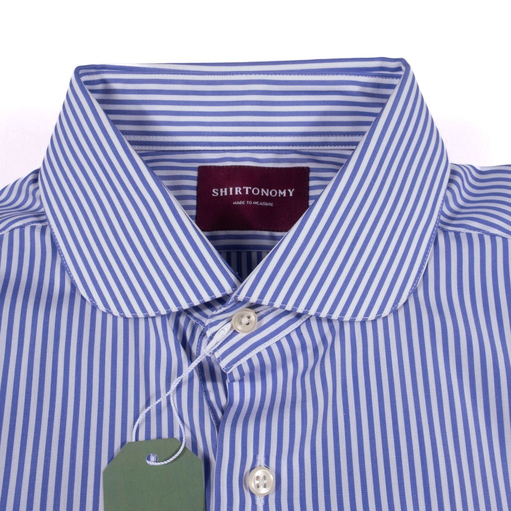Shirtonomy Striped Club Collar Shirt Sz 39