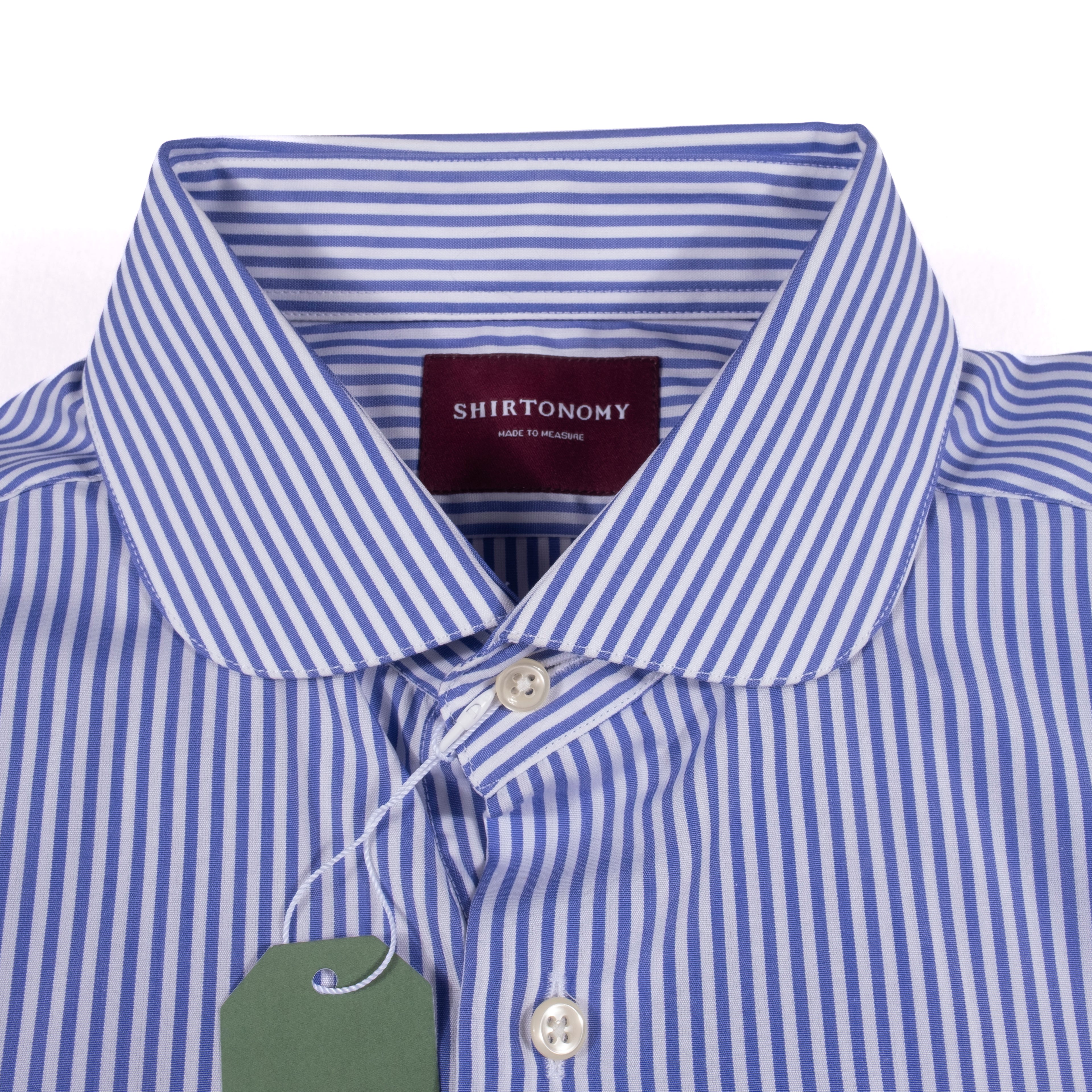 Shirtonomy Striped Club Collar Shirt Sz 39