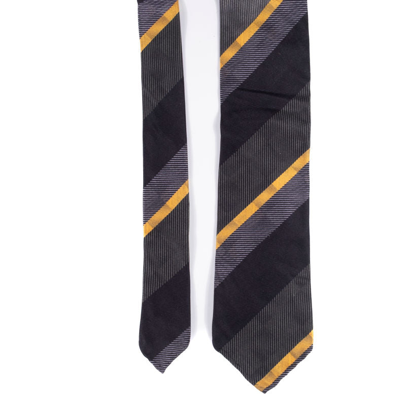 Stefano Cau Grey with Yellow and Navy Stripes Tie