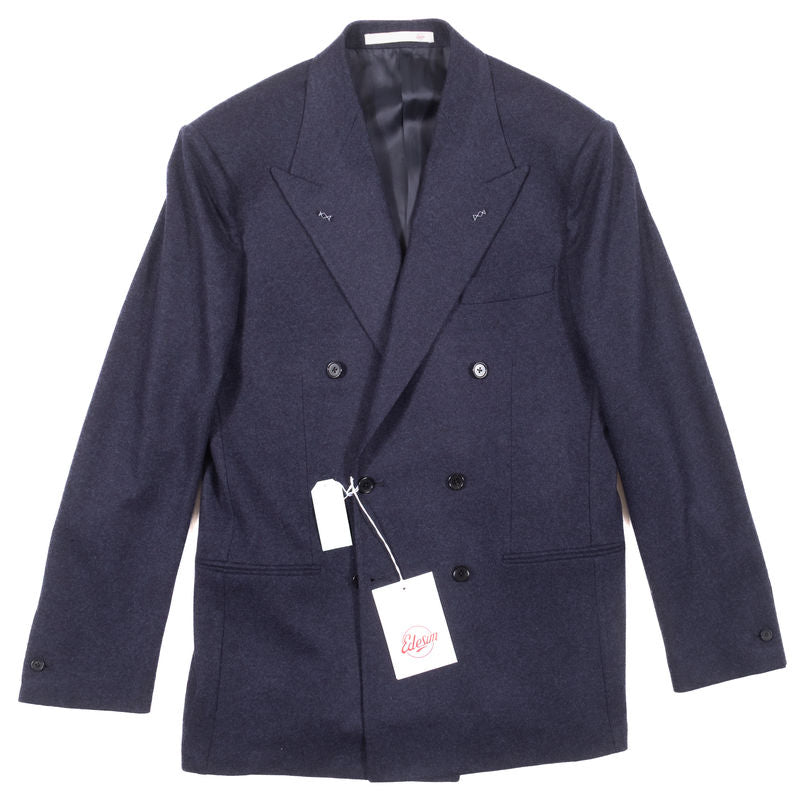 Est Retail Price 13 000 SEK - Eduardo de Simone Navy Double Breasted Flannel Sport Coat 48