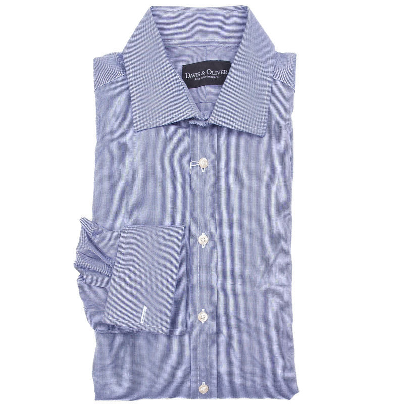 White and Blue French Cuff Shirt