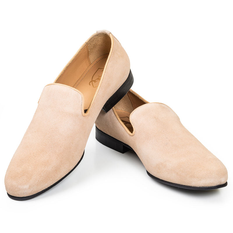 Sand Coloured Suede Slippers