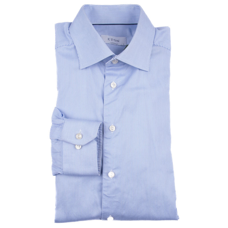 Blue and White Striped Shirt