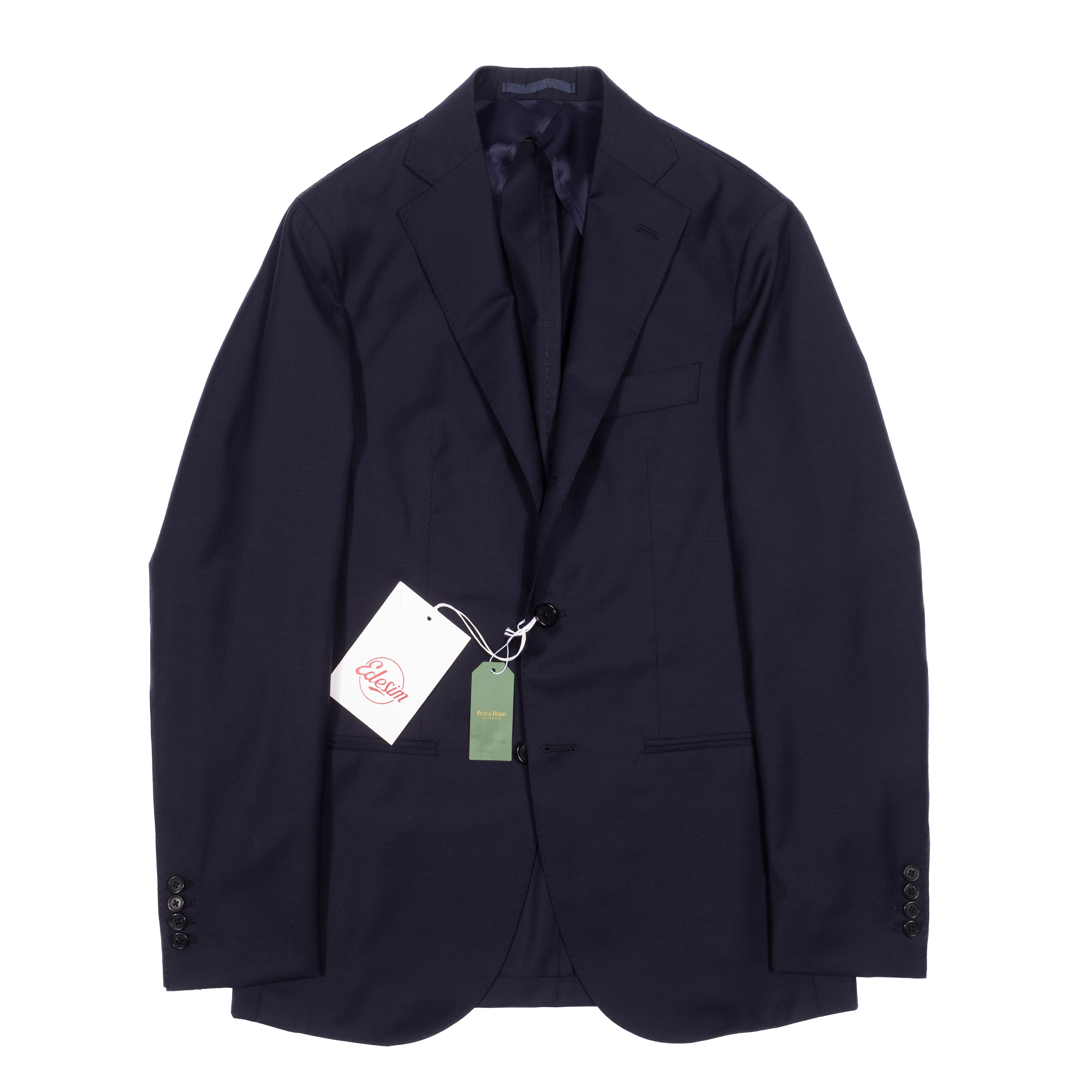 Neapolitan Hand Tailored Navy Wool Sport Coat Sz 48