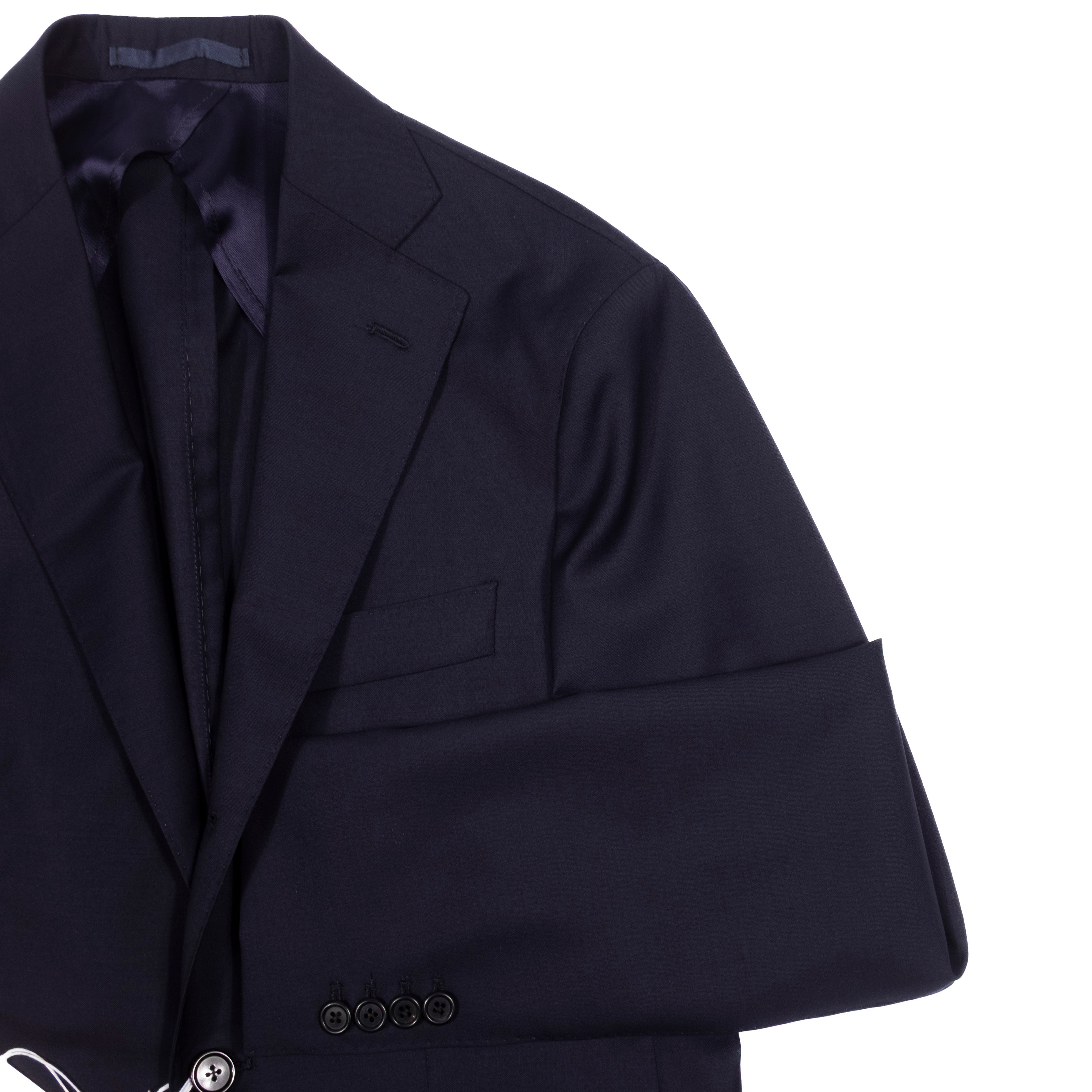 Neapolitan Hand Tailored Navy Wool Sport Coat Sz 48