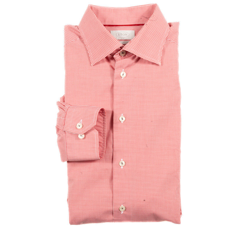 Eton red and white check shirt
