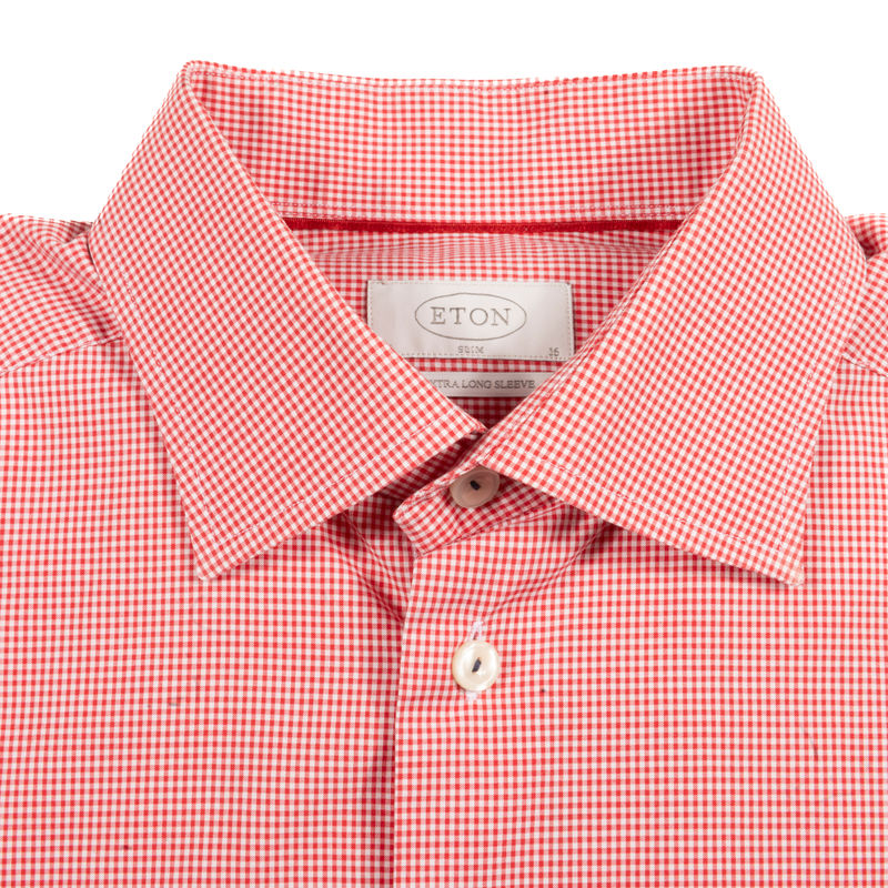 Eton red and white check shirt