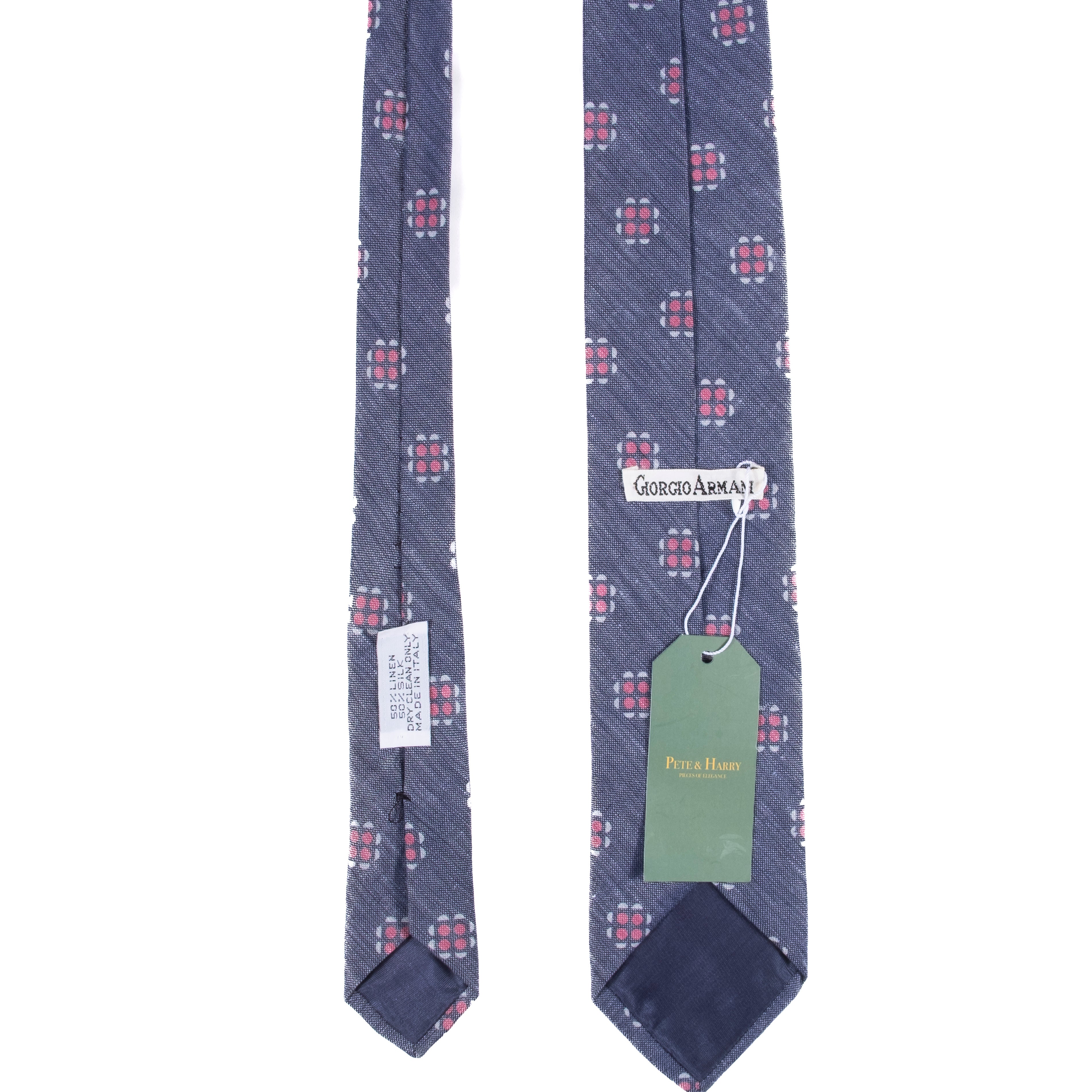 Armani Blue Linen/Silk Tie