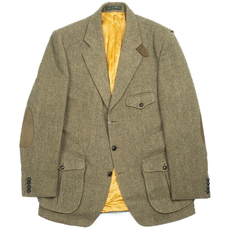Irish Green Herringbone Tweed Shooting Blazer