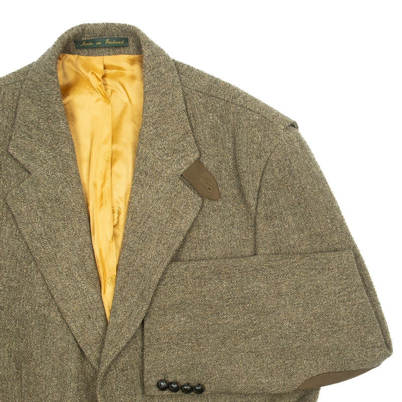 Irish Green Herringbone Tweed Shooting Blazer