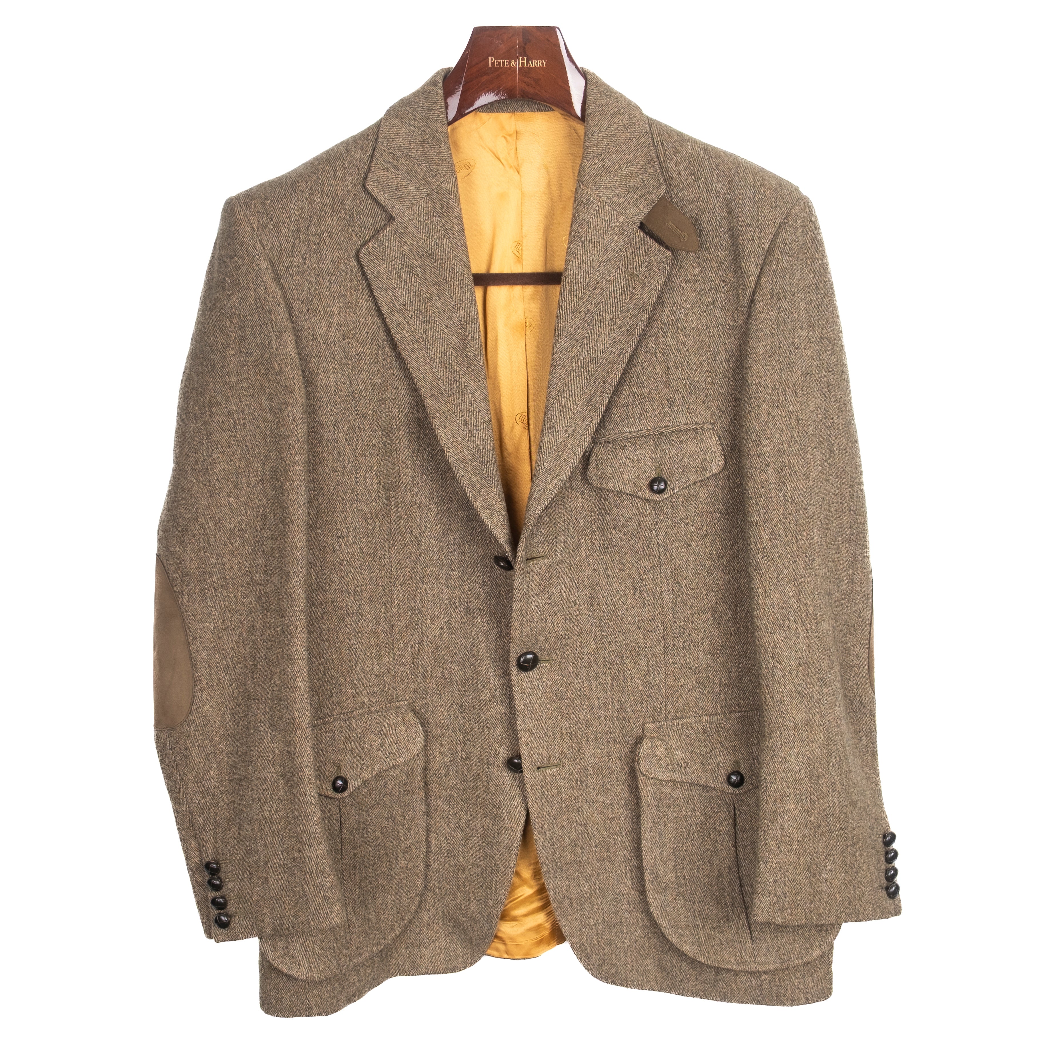 Green Herringbone Tweed Hunting Sport Coat
