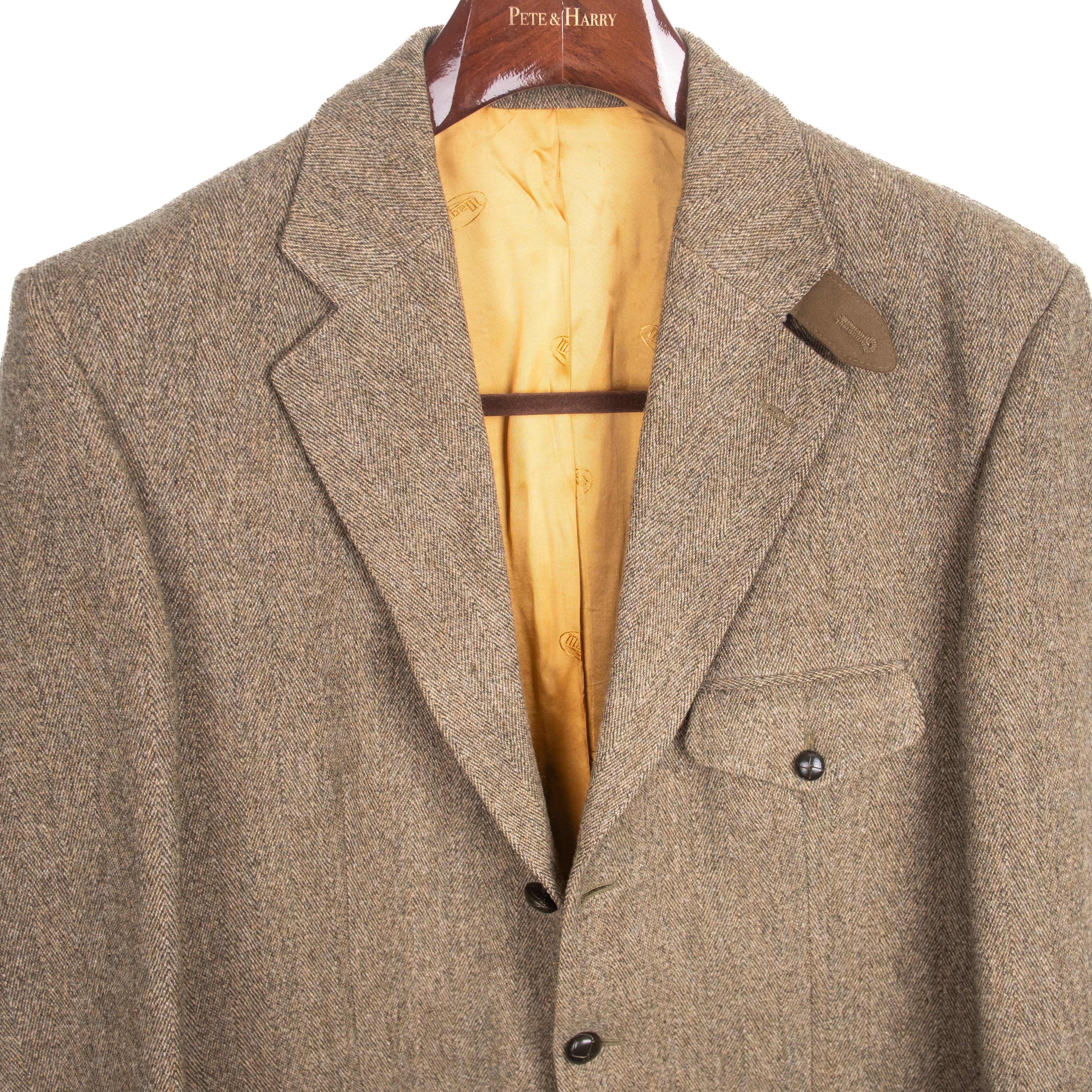 Green Herringbone Tweed Hunting Sport Coat