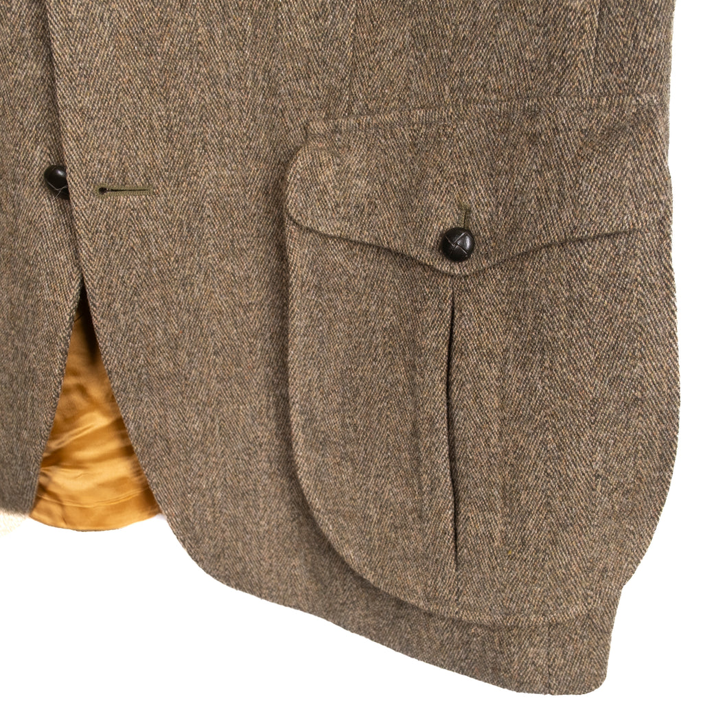 Green Herringbone Tweed Hunting Sport Coat