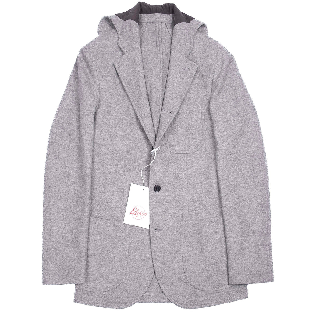 Neapolitan Hand Tailored Grey Hooded Jacket Sz 46