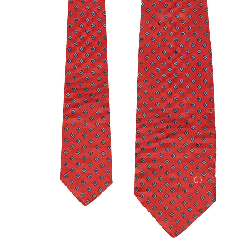 Dunhill Red Small Diamond Pattern Tie
