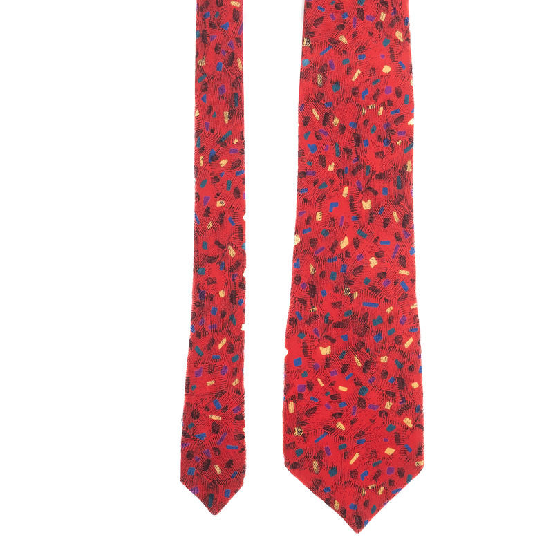 Giovanni Rossi Red Tie with Abstract Prints