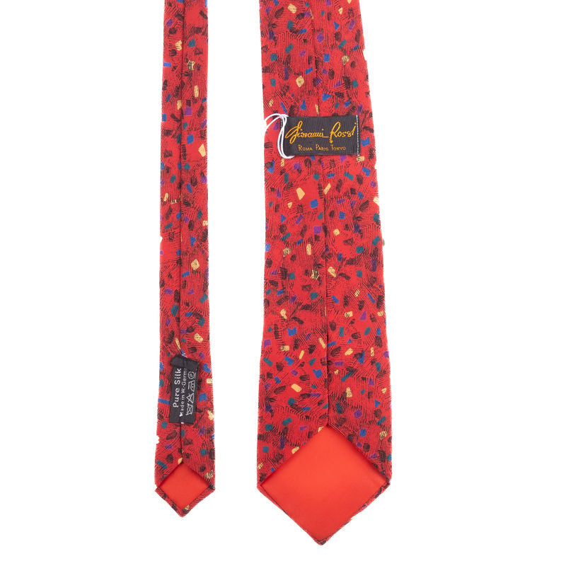 Giovanni Rossi Red Tie with Abstract Prints