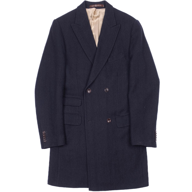 Morris Heritage Navy Double Breasted Coat