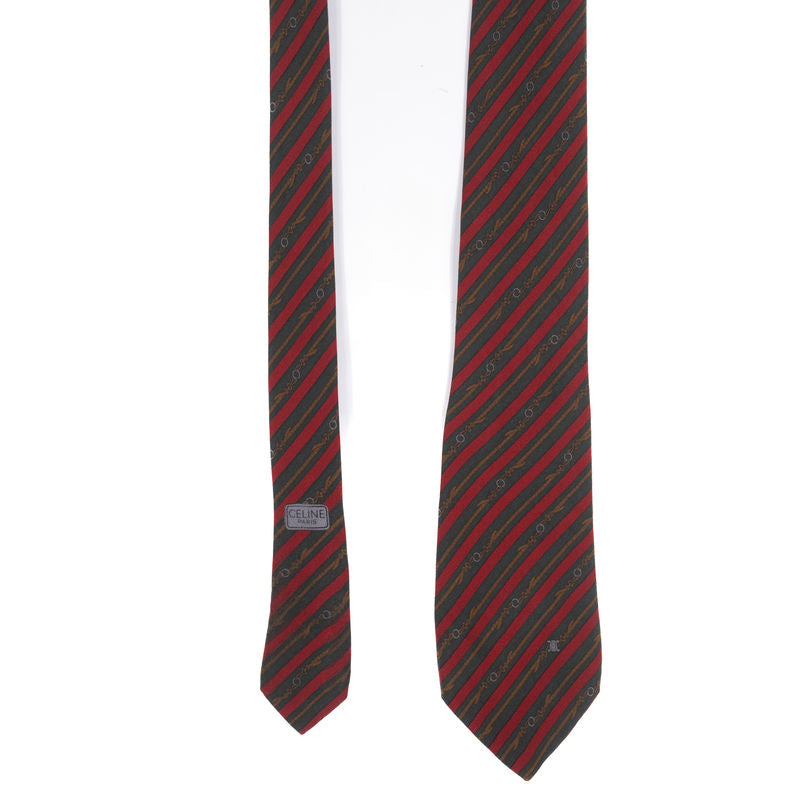 Celine Red with Blue Stripe Tie