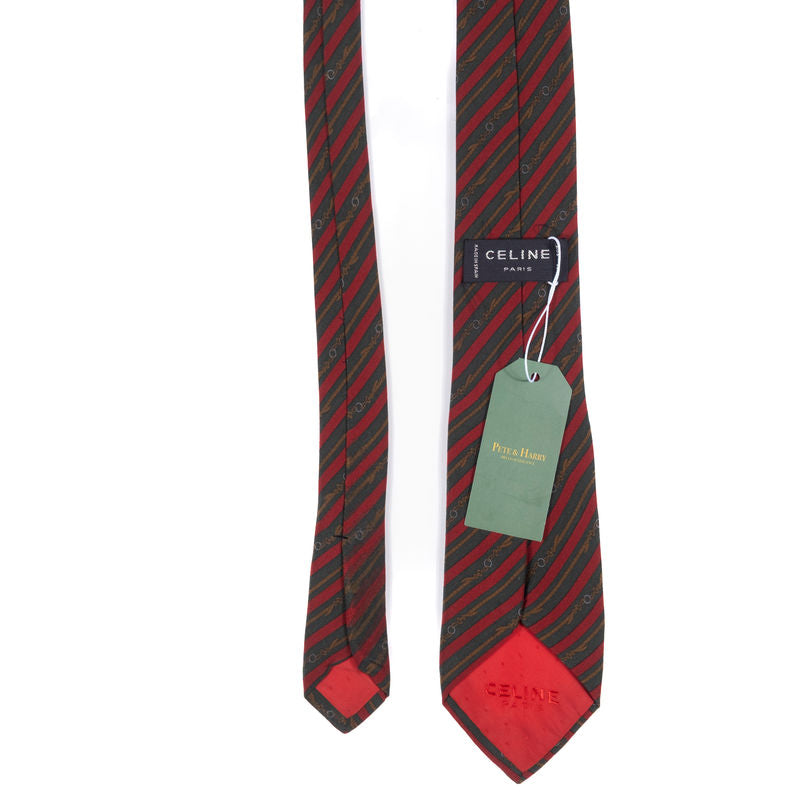 Celine Red with Blue Stripe Tie