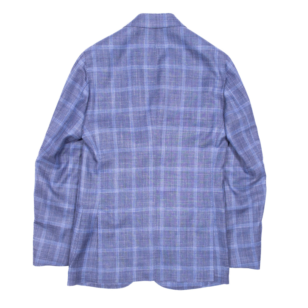Neapolitan Hand Tailored Blue Check Sport Coat Sz 46