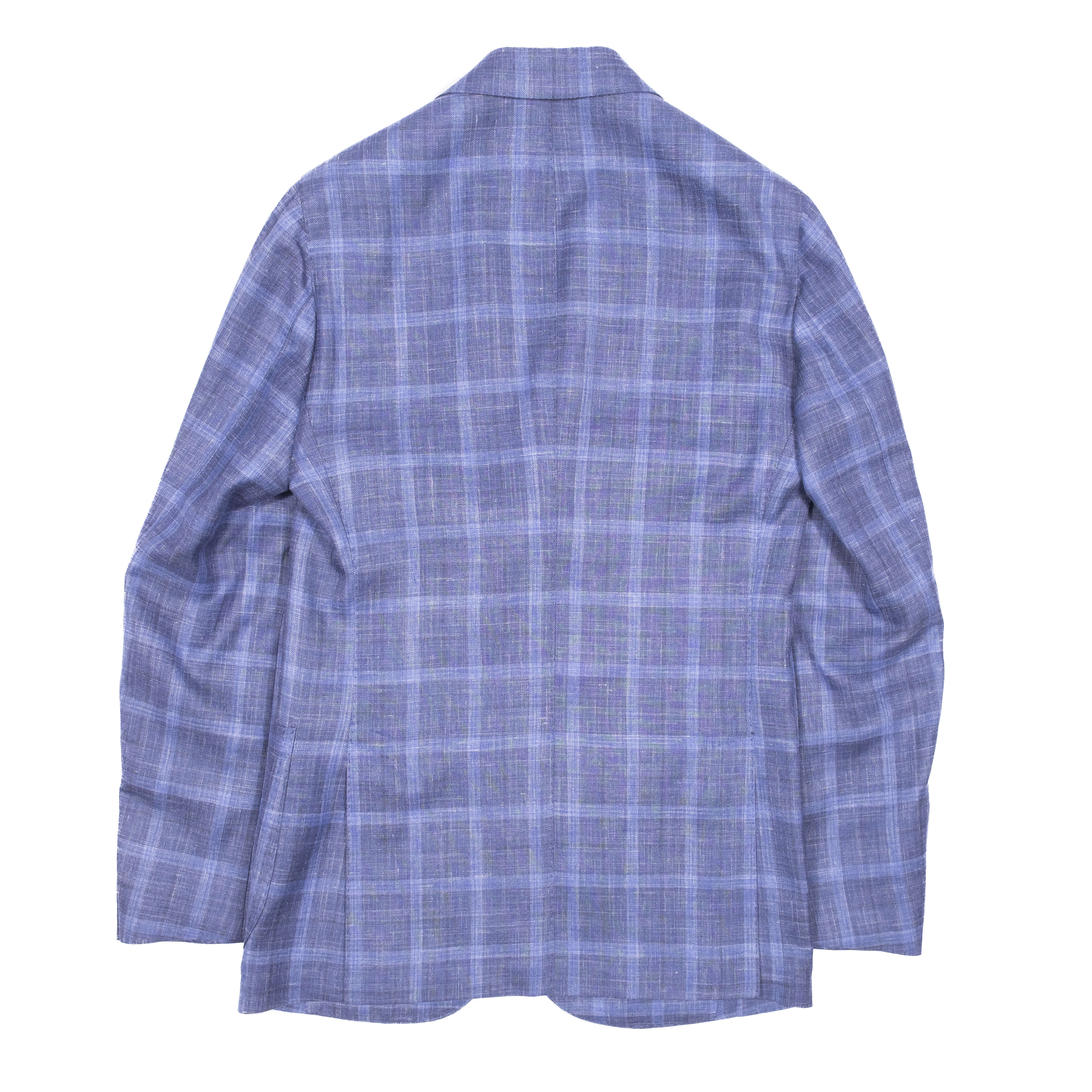 Neapolitan Hand Tailored Blue Check Sport Coat Sz 46