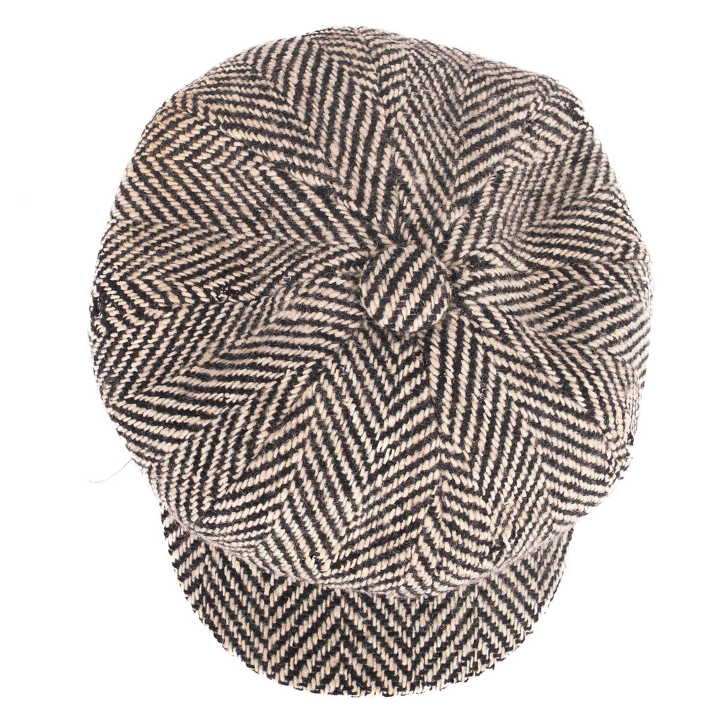 Grey Herringbone Newsboy Cap