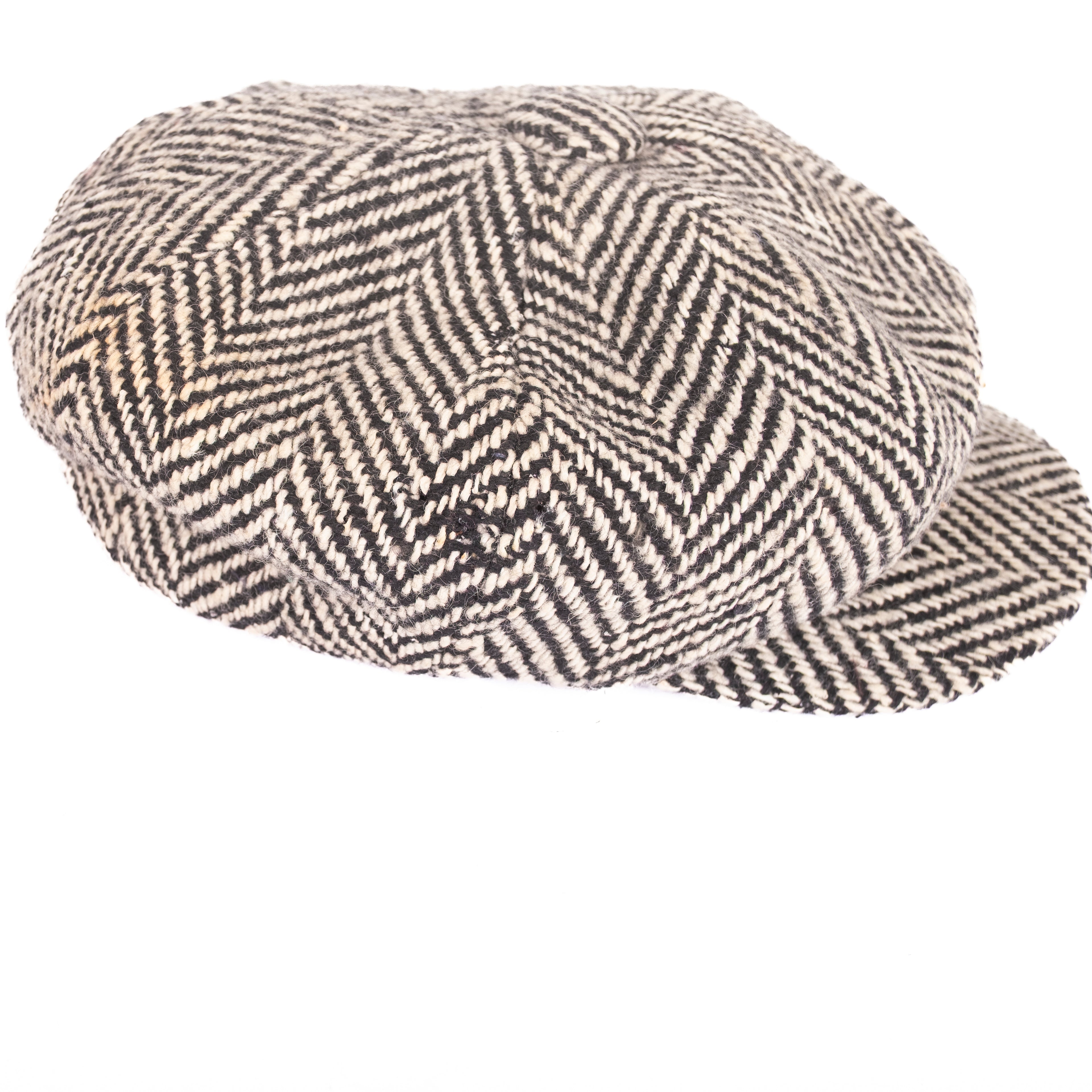 Grey Herringbone Newsboy Cap