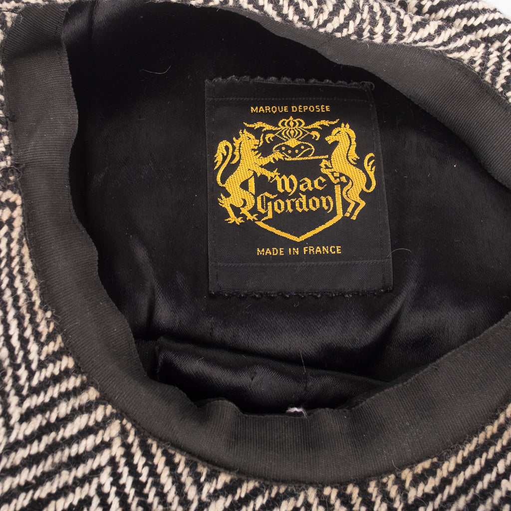 Grey Herringbone Newsboy Cap