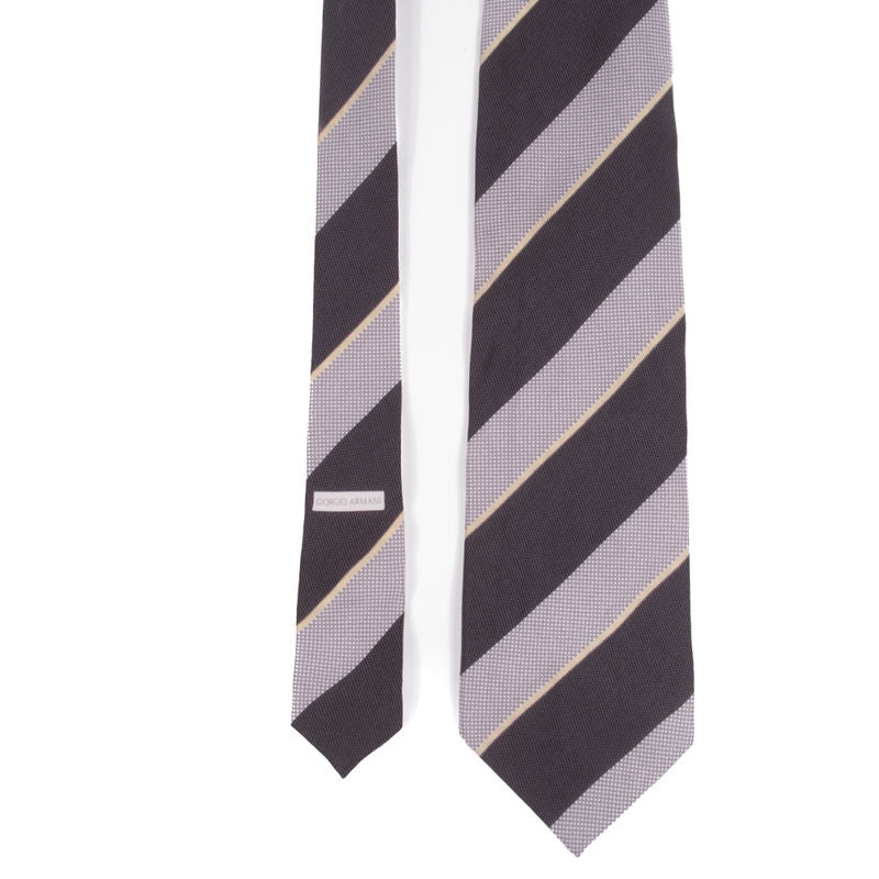 Giorgio Armani Grey Striped Tie