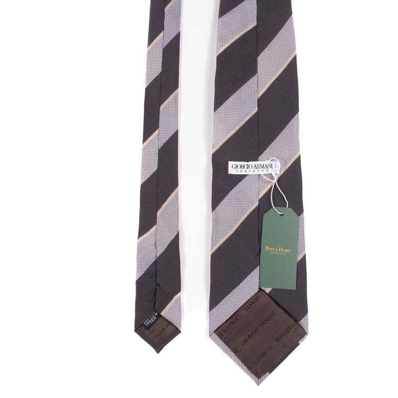 Giorgio Armani Grey Striped Tie